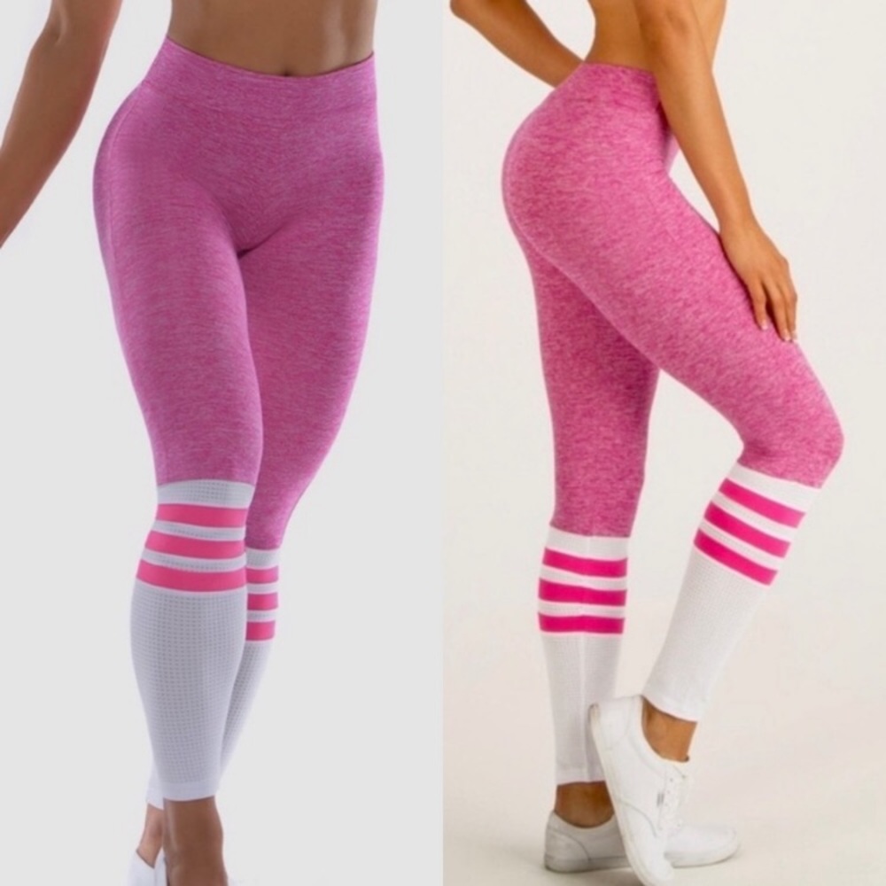 Bombshell Sportswear Pink Sock Leggings Size Medium